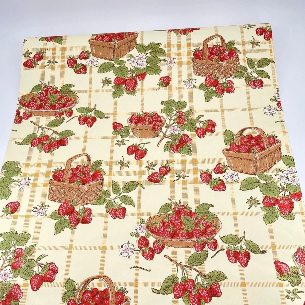 Vintage Imperial Strawberry Basket Wall Paper 70s Kitsch Kitchen 82